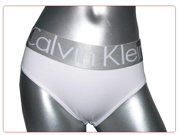 Slip Calvin Klein Mujer Steel Blateado Blanco